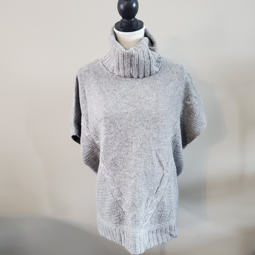 Kinross Cashmere Cowl Neck Cable Vest
